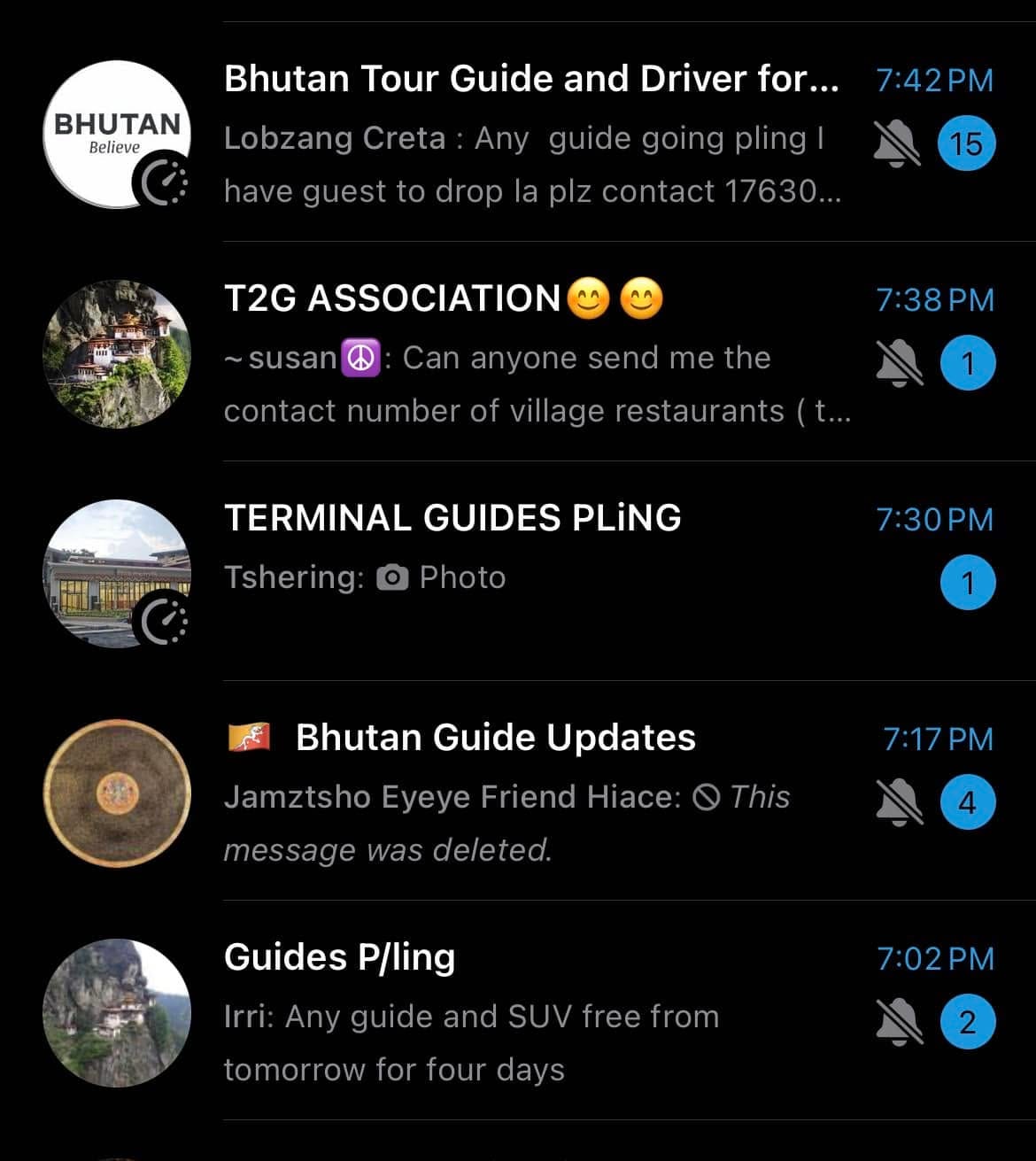 Bhutan Tourism WhatsApp Groups